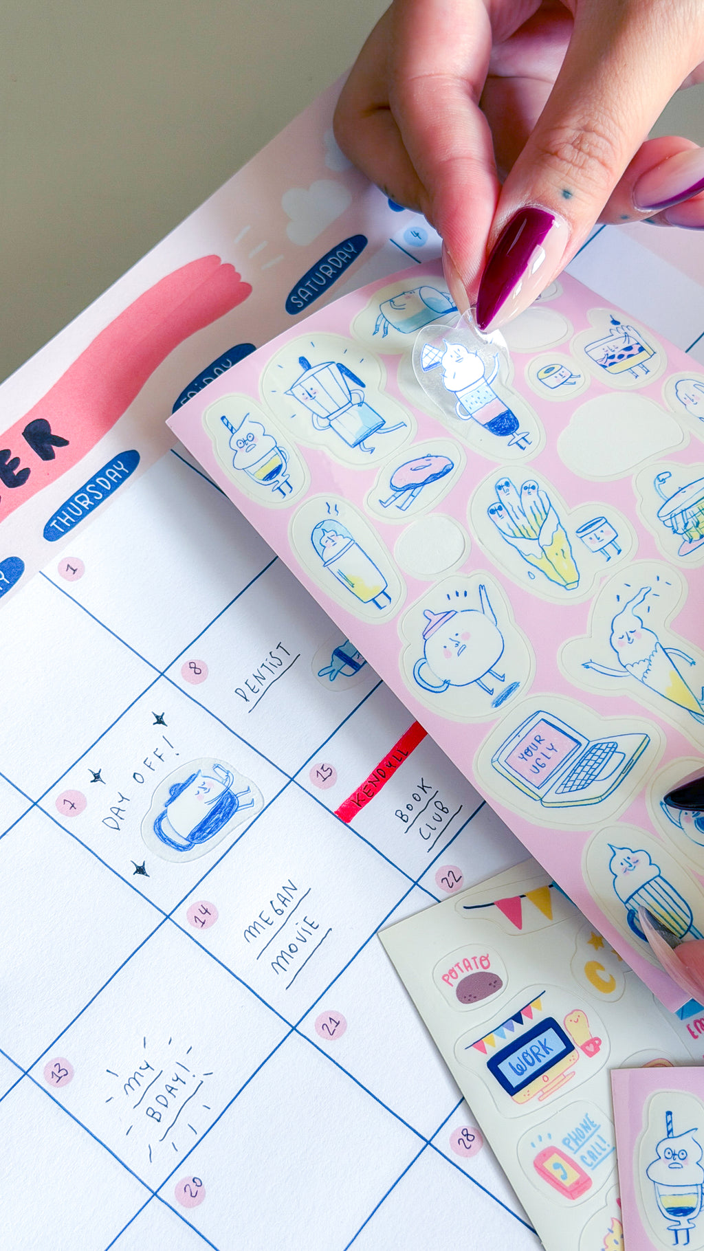 Frannerd - Food Sticker Sheet - Pink