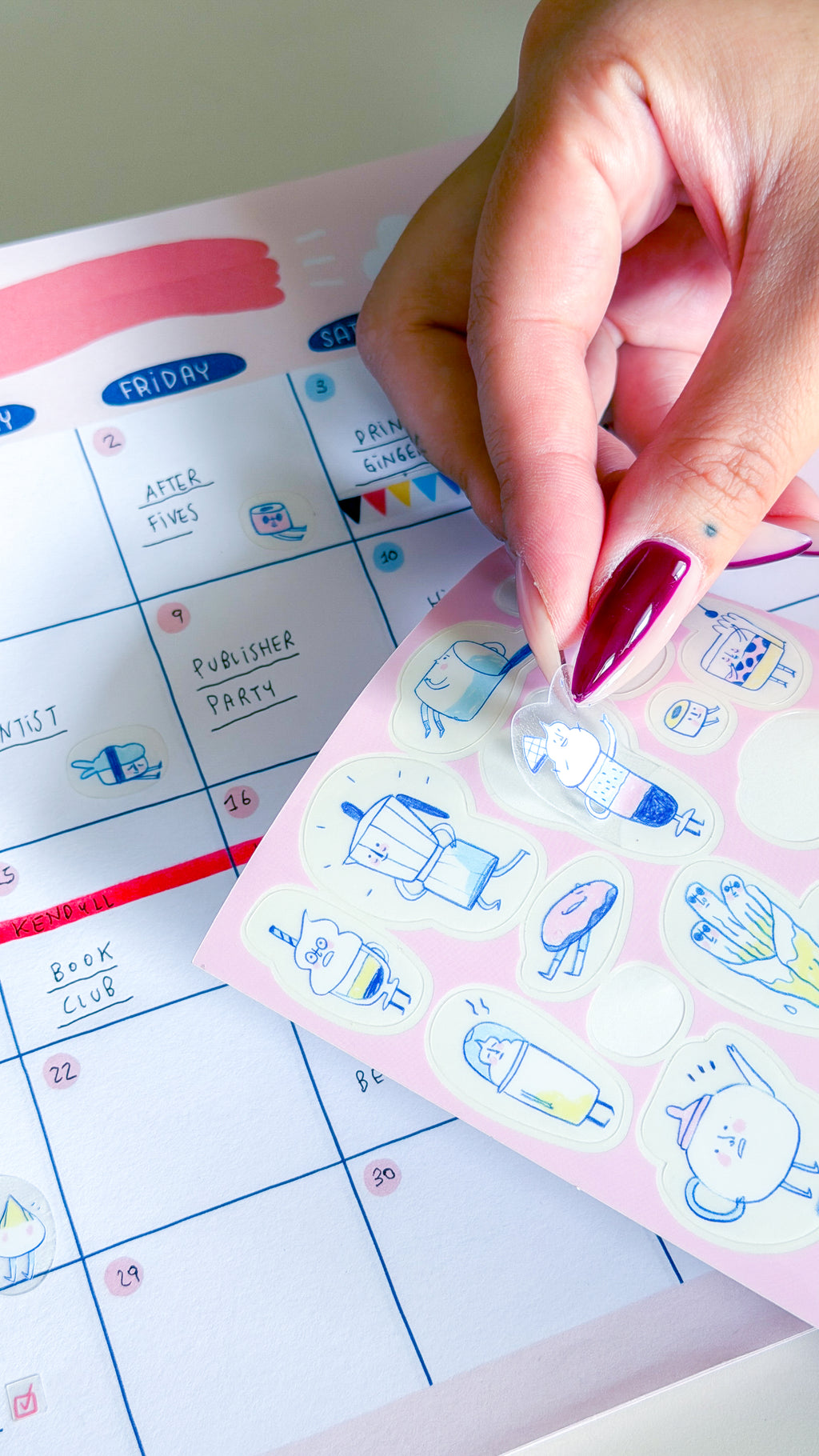 Frannerd - Food Sticker Sheet - Pink